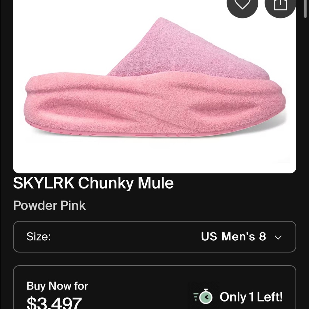 Powder Pink Chunky Mule SKYLRK